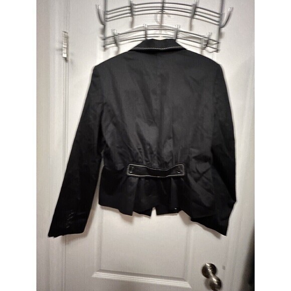 Worthington Women's Notch Lapel Blazer  Jacket Black Size 14 NWT White Stitching - Picture 11 of 16